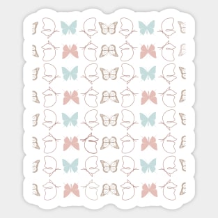 Butterflies Cute Simple Adorable  Pastel Pattern Design Sticker